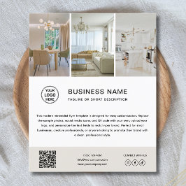 Custom Logo Photo Minimalist Business Flyer チラシ