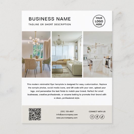 Custom Logo Photo Minimalist Business Flyer チラシ (正面)