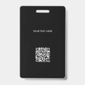 Custom logo photo QR code black and white ID バッジ (裏面)