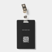 Custom logo photo QR code black and white ID バッジ (裏面 （クリップ付）)