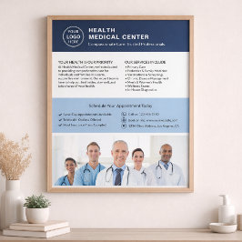 Custom Logo Photo QR Healthcare Clinic Doctor ポスター