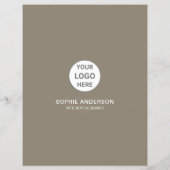 Custom Logo Photo QR Taupe Professional Business チラシ (裏面)