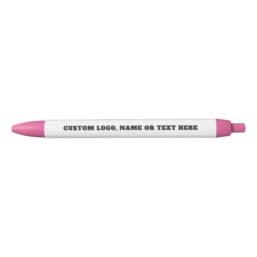 Custom Logo Pink Pen - Personalize Create Your Own 黒ボールペン (正面)