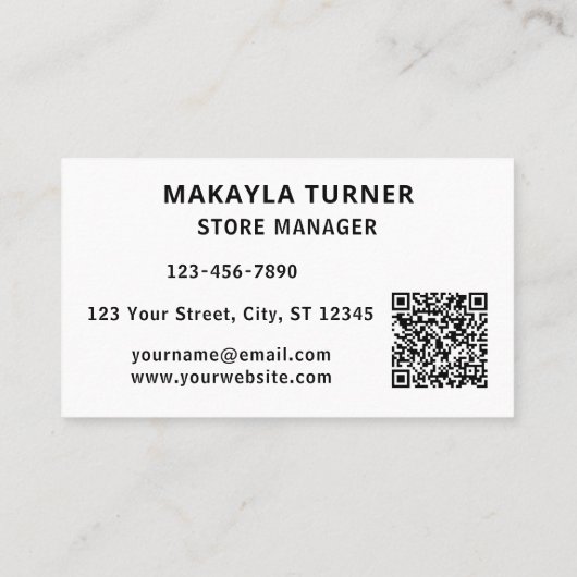 Custom Logo QR Code Blue 名刺 (裏面)