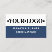 Custom Logo QR Code Blue 名刺 (正面)