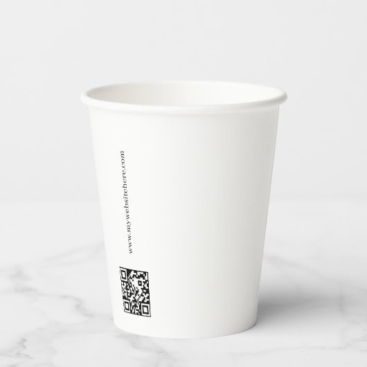 Custom Logo QR Code Branding Modern 紙コップ (裏面)