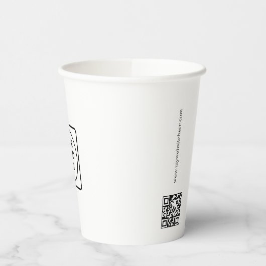 Custom Logo QR Code Branding Modern 紙コップ (左)