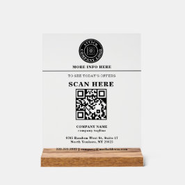 Custom Logo QR Code Business Promo Display アクリルサイン