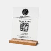 Custom Logo QR Code Business Promo Display アクリルサイン (傾斜)