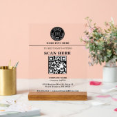 Custom Logo QR Code Business Promo Display アクリルサイン (ウェディング)
