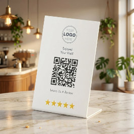 Custom Logo QR Code Business Review Table Tent 台座サイン
