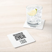 Custom Logo QR Code Coasters スクエアペーパーコースター (インサイチュ)