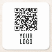 Custom Logo QR Code Coasters スクエアペーパーコースター (正面)