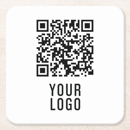 Custom Logo QR Code Coasters スクエアペーパーコースター (正面)
