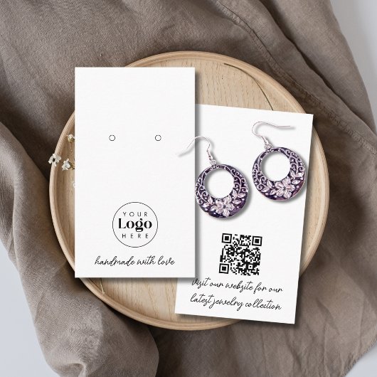 Custom Logo QR Code Jewelry Earring Display Card 名刺
