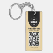 Custom Logo & QR Code Keychain | Business Promo Gi キーホルダー (正面左)