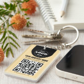 Custom Logo & QR Code Keychain | Business Promo Gi キーホルダー (正面右)