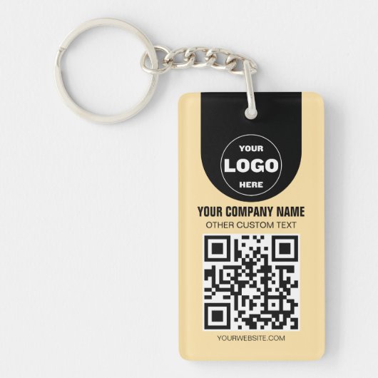 Custom Logo & QR Code Keychain | Business Promo Gi キーホルダー (正面)
