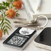 Custom Logo & QR Code Keychain | Business Promo Gi キーホルダー (正面右)