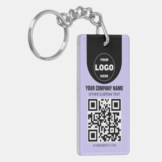 Custom Logo & QR Code Keychain | Business Promo Gi キーホルダー (正面左)