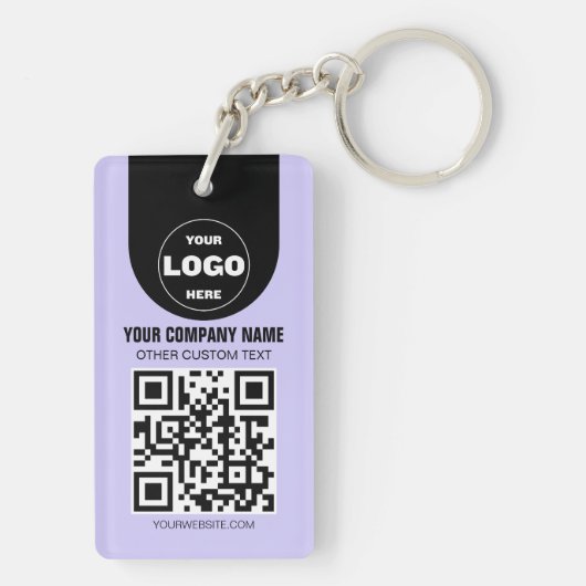 Custom Logo & QR Code Keychain | Business Promo Gi キーホルダー (裏面)
