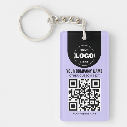 Custom Logo & QR Code Keychain | Business Promo Gi キーホルダー (正面)