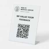 Custom Logo QR Code Medical Clinic Healthcare 台座サイン (正面)