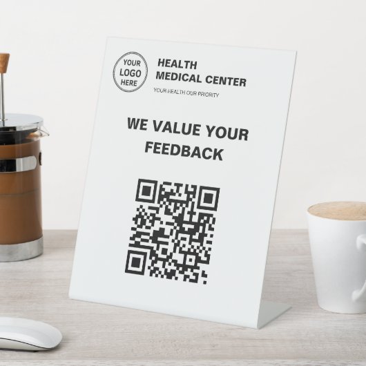 Custom Logo QR Code Medical Clinic Healthcare 台座サイン (インサイチュ)