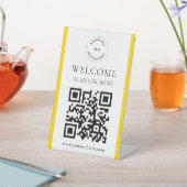 Custom Logo QR Code Modern Business Pedestal Sign 台座サイン (インサイチュ)
