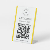 Custom Logo QR Code Modern Business Pedestal Sign 台座サイン (正面)