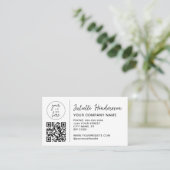 Custom Logo QR Code Photo Elegant Business 名刺 (スタンド正面)