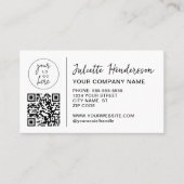 Custom Logo QR Code Photo Elegant Business 名刺 (正面)