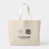 Custom Logo QR Code Text Branding Promotional ラージトートバッグ (裏面)
