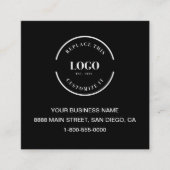 Custom Logo QR code Website Social icons black スクエア名刺 (正面)