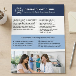 Custom Logo QR Dermatologist Dermatology Clinic チラシ