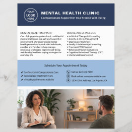 Custom Logo QR Mental Health Clinic チラシ