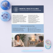 Custom Logo QR Mental Health Clinic チラシ (シングル)