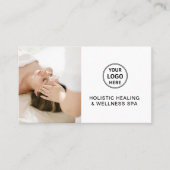 Custom Logo QR White Holistic Health Therapist   名刺 (正面)