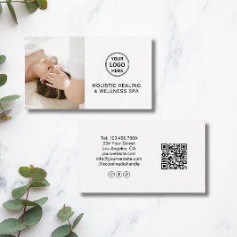 Custom Logo QR White Holistic Health Therapist   名刺