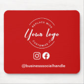 Custom Logo Red Business Branding social handle マウスパッド (正面)