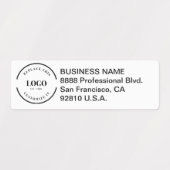 Custom Logo Return Address Waterproof Business ラベル (デザイン1)