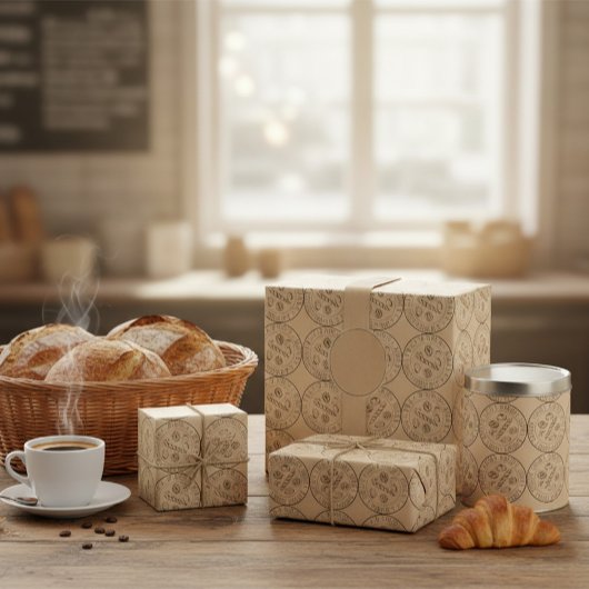 Custom Logo Rustic Bread & Pastry Wrap ラッピングペーパー