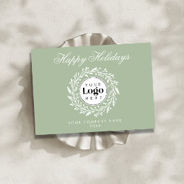 Custom Logo Sage Christmas Business Thank You Card シーズンカード