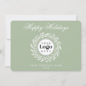Custom Logo Sage Christmas Business Thank You Card シーズンカード (正面)