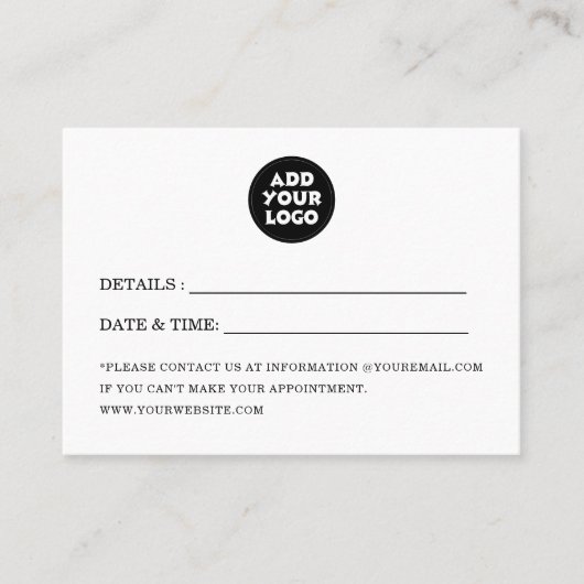 Custom logo Simple Modern Business 予約カード (正面)