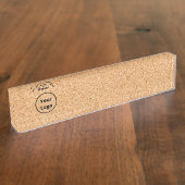 Custom logo  sliced wood block デスクネームプレート (側面)