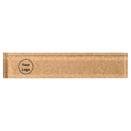 Custom logo  sliced wood block デスクネームプレート (正面)