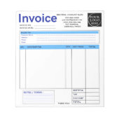 Custom Logo Small Business Invoice Sales Receipt B ノートパッド (正面)