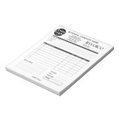Custom Logo Small Business Invoice Sales Receipt N ノートパッド (回転)