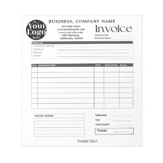 Custom Logo Small Business Invoice Sales Receipt N ノートパッド